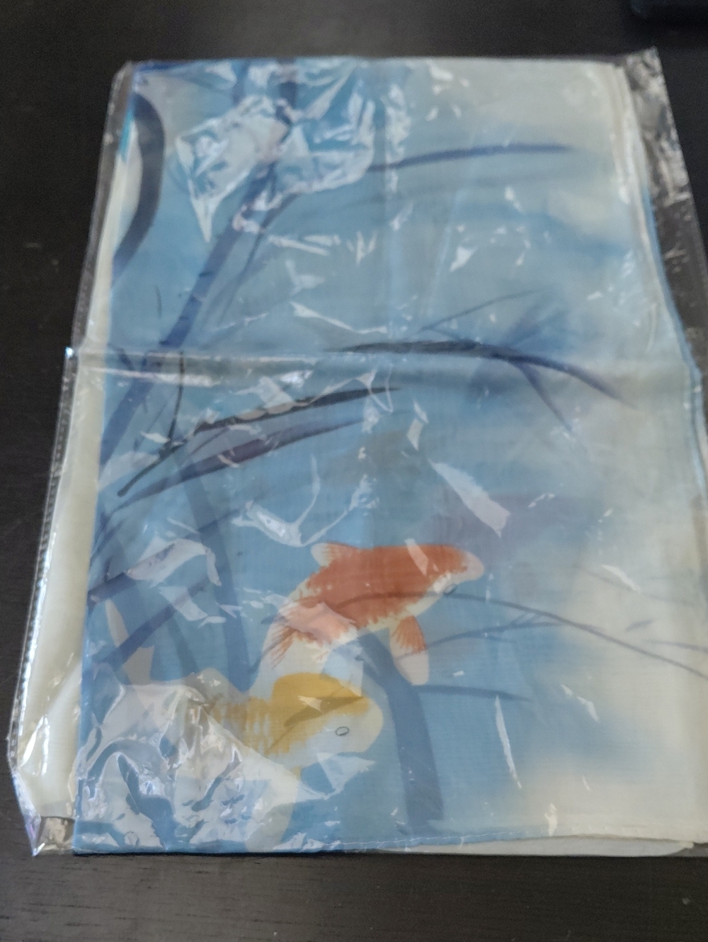 Light Blue Koi Print Scarf Wrap